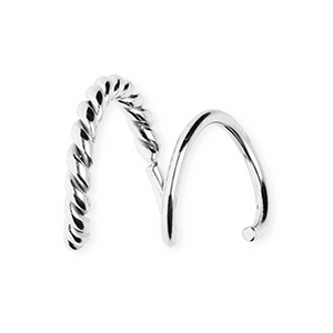 BY31&reg; Oorbellen van Stainless steel Roestvrij staal (RVS) spiraal oorbellen twisted Silver