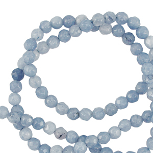 Natuursteen kralen 3mm facet geslepen Sky blue