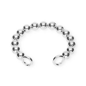 BY31&reg; Oorbellen van Stainless steel Roestvrij staal (RVS) ear cuff spheres with 2 loops Silver