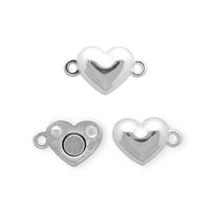 Metaal onderdelen DQ&reg; magneetsluiting heart Antiek zilver (nikkelvrij)