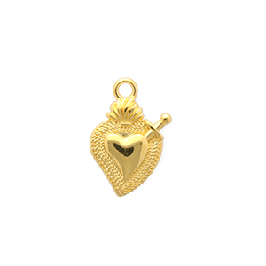 Metaal bedels DQ&reg; heart Goud (nikkelvrij)