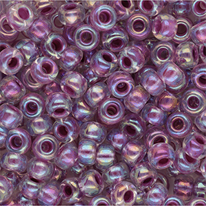 Miyuki 6/0 rocailles Raspberry Lined Crystal AB 6-264