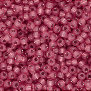 Miyuki 8/0 rocailles Silverlined Alabaster Dyed Dark Rose 8-645