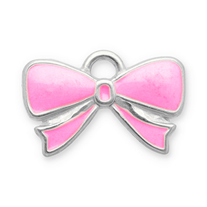 Bedels van Stainless steel Roestvrij staal (RVS) bow Silver-pink