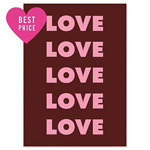 BY31&reg; Kaartjes voor sieraden "Love" Dark brown-dark pink