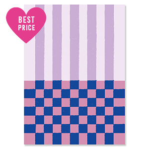 BY31&reg; Kaartjes voor sieraden lines & cubes Purple-pink-dark blue