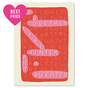 Kaartjes voor sieraden "We go together..." Red-pink-off white