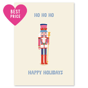 Kaartjes voor sieraden "HO HO HO" Off white-red-blue