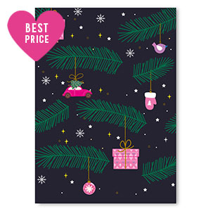 Kaartjes voor sieraden Christmas Dark blue-pink