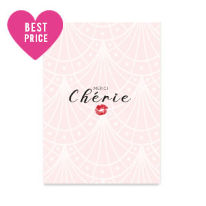 Kaartjes voor sieraden "Merci Ch&eacute;rie" Light pink