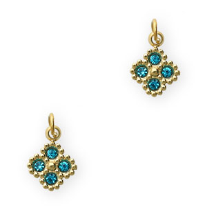 Bedels van Stainless steel Roestvrij staal (RVS) flower Gold-blue