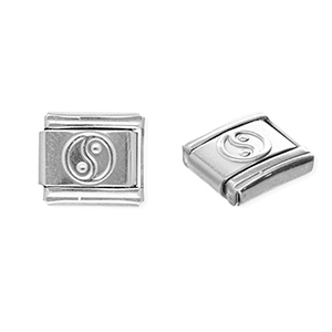 Italian charms losse schakels van Stainless steel Roestvrij staal(RVS) Yin & Yang Silver