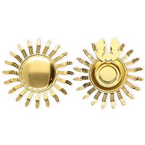 Button covers van Stainless steel Roestvrij staal (RVS) sun Gold
