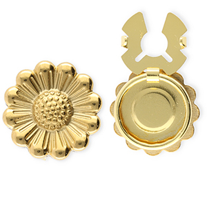 Button covers van Stainless steel Roestvrij staal (RVS) flower Gold