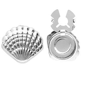 Button covers van Stainless steel Roestvrij staal (RVS) shell Silver