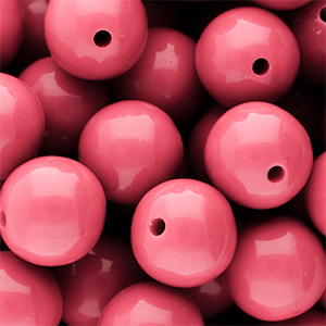 20 mm kralen van DQ acryl shiny Pink lemonade 16-1735 TCX