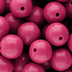 18 mm kralen van DQ acryl shiny Rose violet 17-2624 TCX