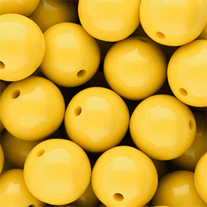 18 mm kralen van DQ acryl shiny Vibrant yellow 13-0858 TCX