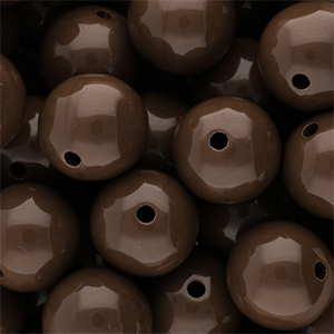 16 mm kralen van DQ acryl shiny Cappuccino brown 19-1220 TCX