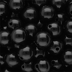 14 mm kralen van DQ acryl shiny Black