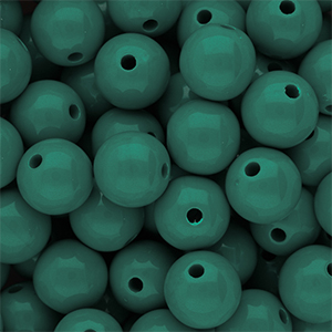 14 mm kralen van DQ acryl shiny Mediterranea green 19-4517 TCX