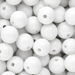 12 mm kralen van DQ acryl shiny Snow white 11-0602 TCX