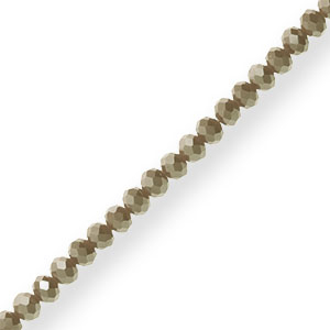 Facet kralen top quality disc 4x3mm Olive green-pearl shine coating