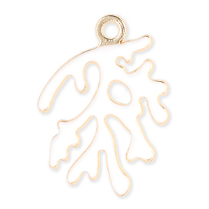 Metaal bedels coral Gold-white