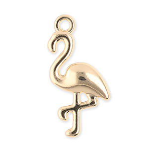 Metaal bedels flamingo Gold