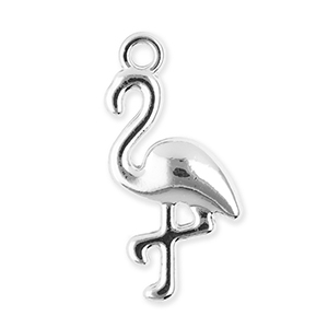 Metaal bedels flamingo Silver