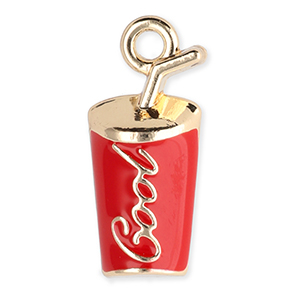 Metaal bedels tumbler "Cool" Gold-red