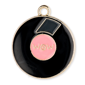 Metaal bedels LP "Wow" Gold-black-pink