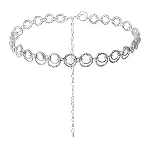 Heupkettingen double ring Silver