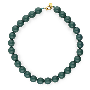 BY31&reg; kettingen van 16mm acryl kralen shiny Mediterranea green 19-4517 TCX-gold