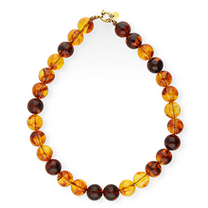 BY31&reg; kettingen van 16mm acryl kralen shiny Amber brown-gold