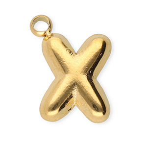 Bedels van Stainless steel Roestvrij staal (RVS) letter X Gold