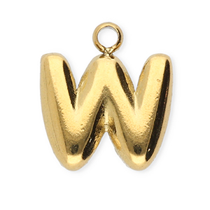 Bedels van Stainless steel Roestvrij staal (RVS) letter W Gold