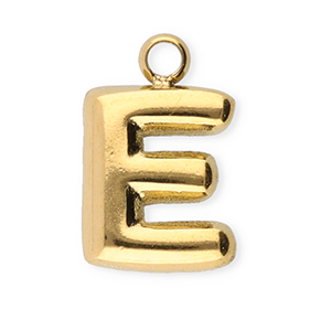 Bedels van Stainless steel Roestvrij staal (RVS) letter E Gold