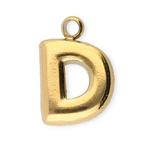 Bedels van Stainless steel Roestvrij staal (RVS) letter D Gold
