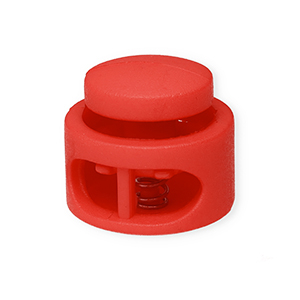 Gekleurde onderdelen koordstopper round Red