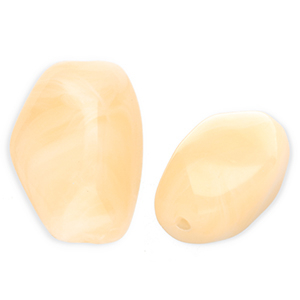 Kralen van acryl rectangle Vanilla yellow-marble