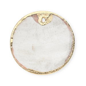 Schelp hanger special round Off white-gold