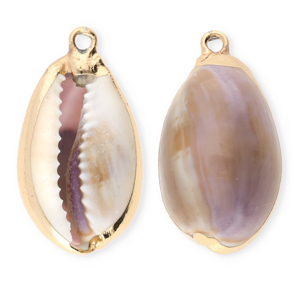 Schelp hanger special kauri Purple-brown-gold