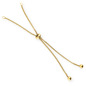 Benodigdheden van Stainless steel Roestvrij staal (RVS) semi armband met smart bead stopper Gold