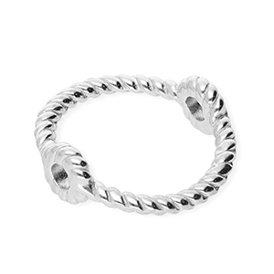 Benodigdheden van Stainless steel Roestvrij staal (RVS) dichte ring met 2 oogjes 13mm Silver