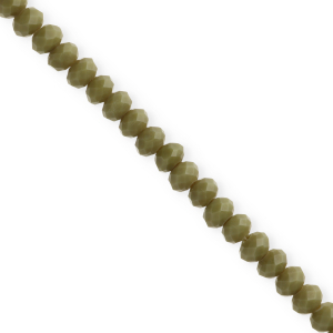 Facet kralen top quality disc 6x4 mm Army green