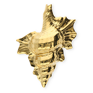 Statement broches van Stainless steel Roestvrij staal (RVS) shell Gold