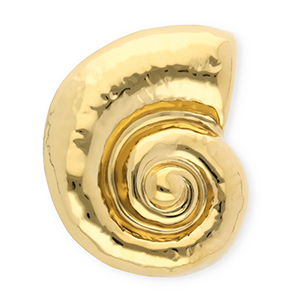 Statement broches van Stainless steel Roestvrij staal (RVS) snail Gold