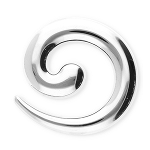 Statement broches van Stainless steel Roestvrij staal (RVS) spiral Silver