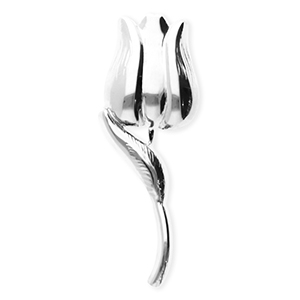 Statement broches van Stainless steel Roestvrij staal (RVS) tulip Silver